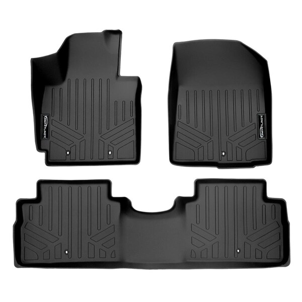 Smartliner SA0266-B0266 Custom Fit 2 Row Floor Mats Liner Set for 2014-2019 Kia Soul, Black SA0266/B0266 - main